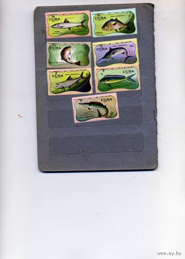 КУБА, 1971, РЫБЫ, серия 7м, гашен