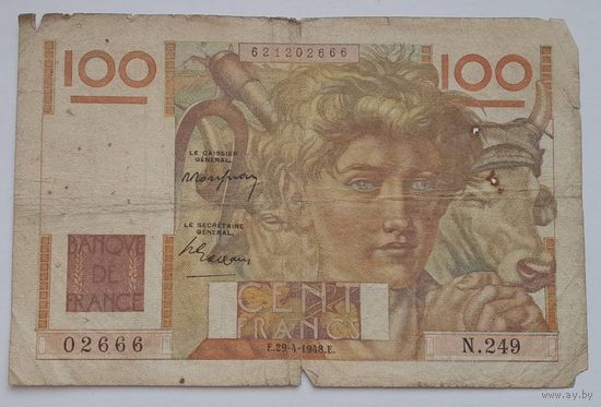 Франция 100 франков 1948 года