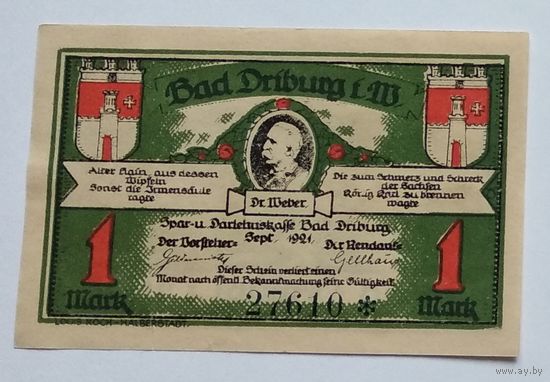 Германия, Нотгельд Bad Driburg 1 Марка 1921 --209