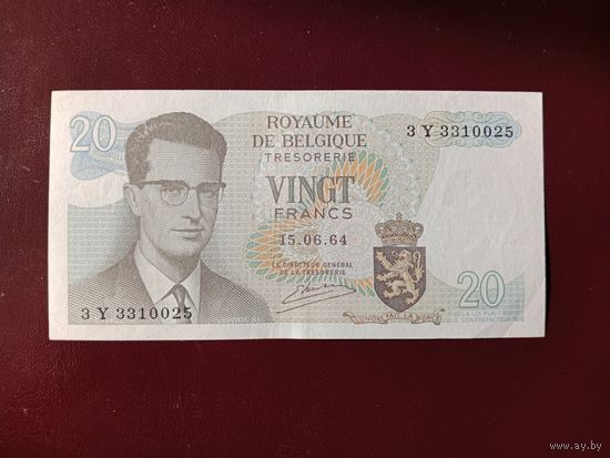 Бельгия 20 франков 1964