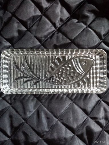 Селедочница Рыбка стекло СССР Рыба сервировочное блюдо