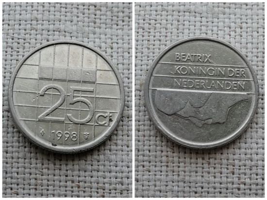 Нидерланды 25 центов 1998