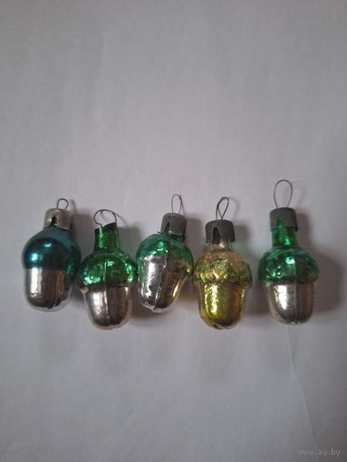 Елочные мини игрушки Желудь из армянского набора Малютка