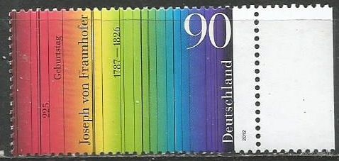 Германия. 325 лет со дня рождения И.Фраунгофера. Оптик. 2012г. Mi#2907.