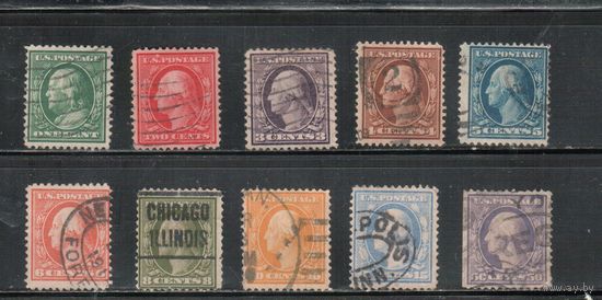 США-1908, (Скотт.331-341), гаш. , Стандарт, Президенты