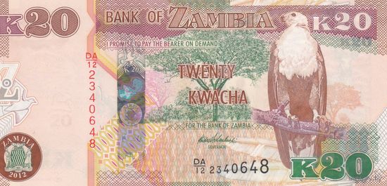 Замбия 20 квача 2012 (UNC)