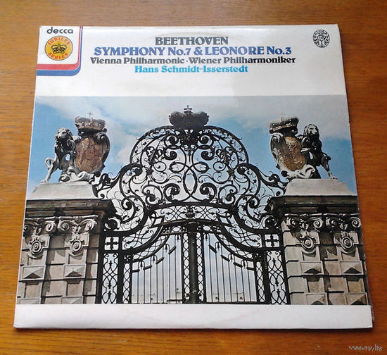 Beethoven. Symphony No. 7 & Leonore No. 3 - Vienna Philharmonic, Hans Schmidt-Isserstedt, LP 1977