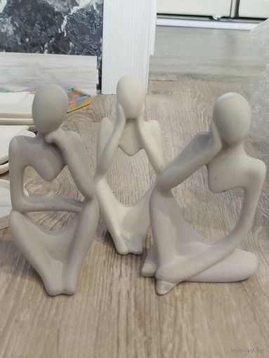 3 статуэтки,гипс,с рубля