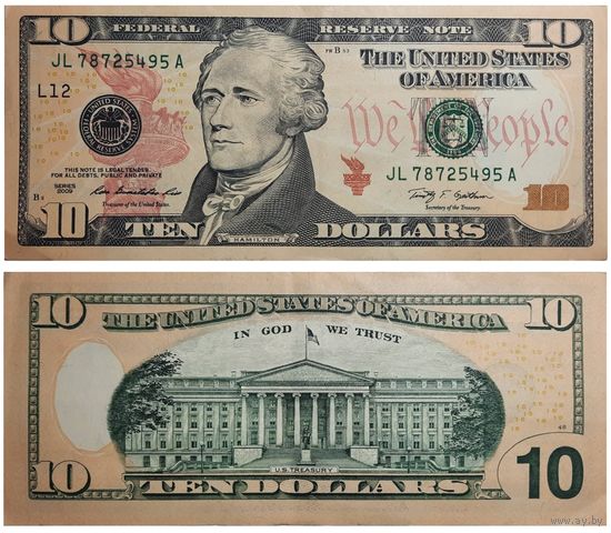 США, 10 долларов 2009 г. P532L. UNC