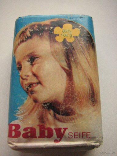 Винтажное мыло детское BABY SEIFE Konsum Seifenwerk Riesa, ГДР, 100 гр., времен СССР. 1970 - е годы