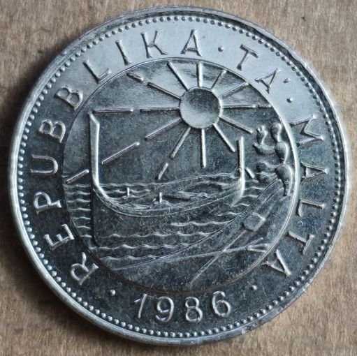Мальта 1 лира 1986 г.,  KM# 82