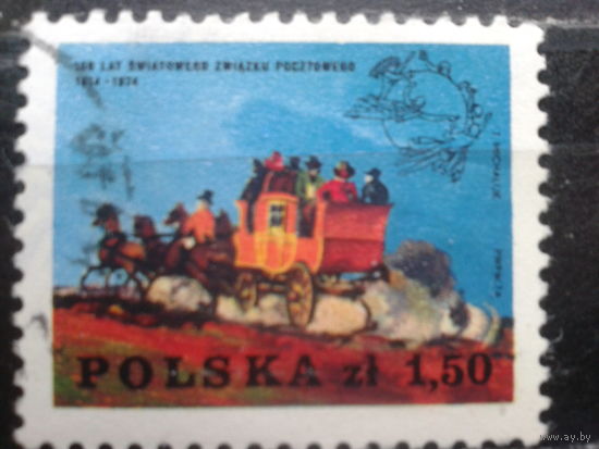 Польша, 1974, 100 лет ВПС, почтовая карета