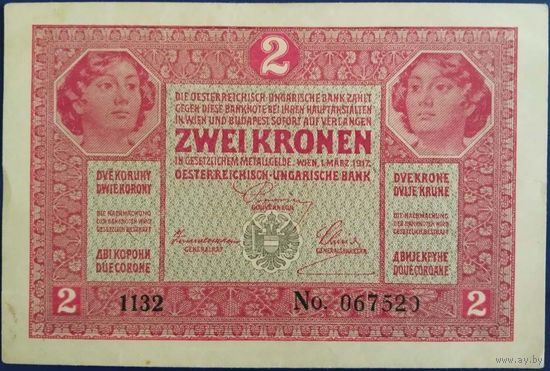 2 кроны 1917 г. Австро-Венгрия. aUnc.