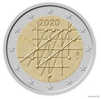 2 Евро Финляндия 2020 100-летие университета Турку UNC из ролла