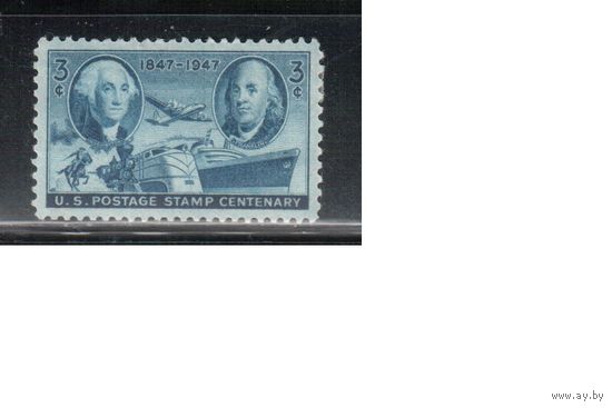 США-1947, (Мих.554), * , 100-лет марке США, Президенты, Самолет, Корабль, Паровоз(одиночка),