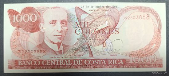 1000 колон 2004 года - Коста-Рика - UNC