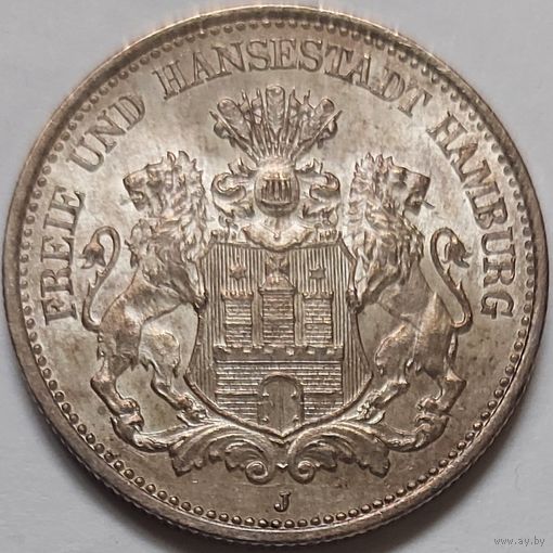 2 марки 1900 Гамбург. Редкий год!!!