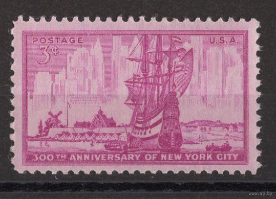 США /United States 1953** Трехсотлетие основания Нью-Йорка Парусный корабль