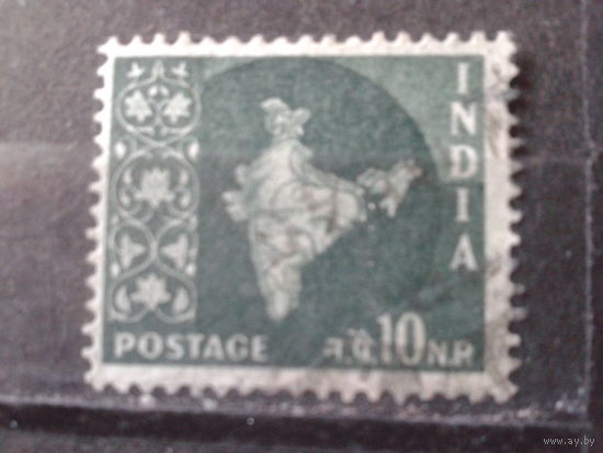 Индия 1957 Стандарт, карта 10 пайса