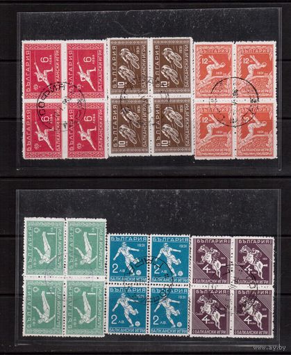 Болгария-1933(Мих.252-257) гаш. кв.бл. , Спорт,  футбол(кат.=600е)