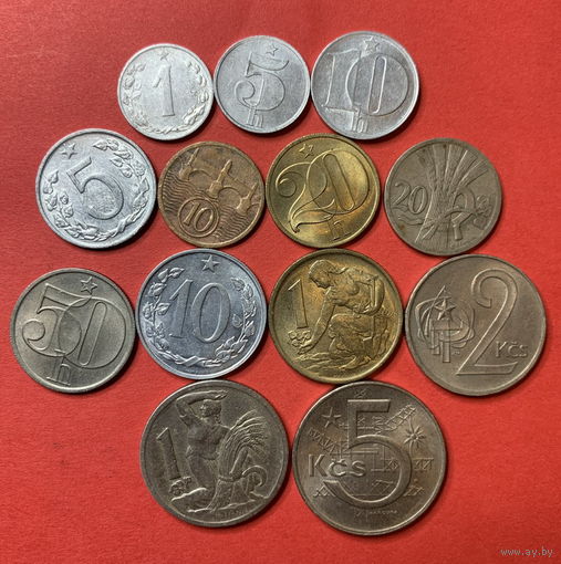 Чехословакия 13 разных монет