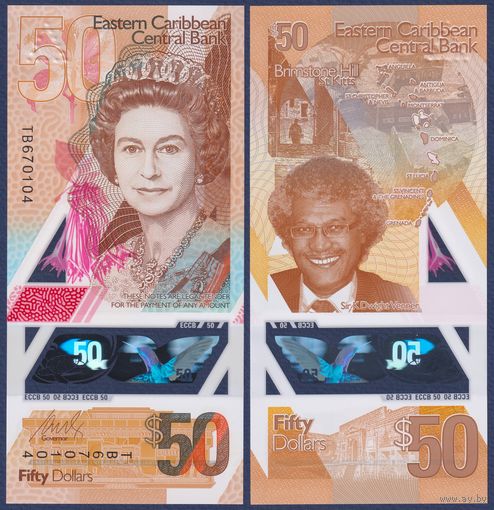 Восточные Карибы, 50 долларов 2019 г., P-W59 (полимер), UNC