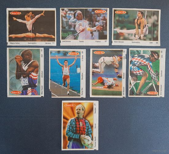 ВКЛАДЫШИ All Sport ( 1990г.,Kent) 8 шт.лотом. Из коллекции.
