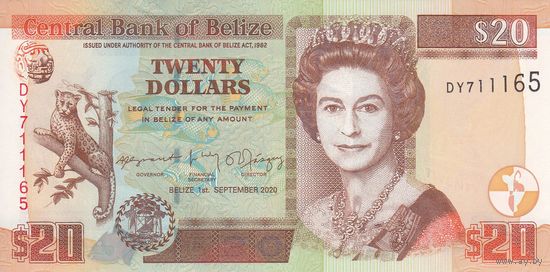 Белиз 20 долларов 2020 (UNC)