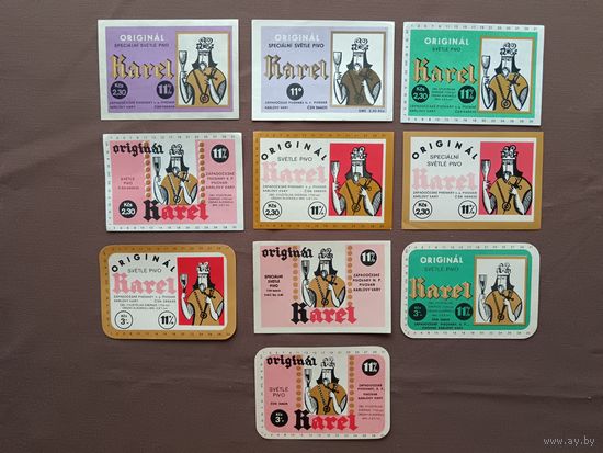Пивные этикетки, Карловы Вары, Чехия, цена за 1 шт., ю-599 (3698)