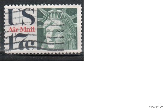 США-1971, (Мих.1044) , гаш. , Авиапочта, Статуя Свободы(одиночка)