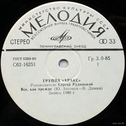 Аракс, Все, Как Прежде, МИНЬОН 1982