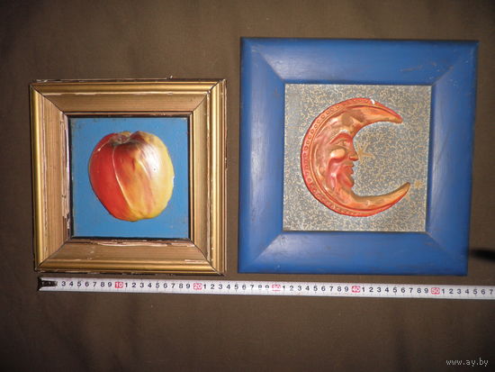 Картины в рамках Яблоко и Луна(объёмные).С рубля.