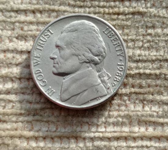 Werty71 США 5 центов 1988 D Белый дом Джефферсон