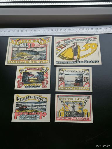 Германия-нотгельд  10 .25.50 пфеннинов  1921 1922  Ostseebad Graal,