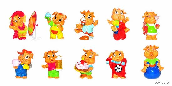 ЦЕНА ДО 23 ФЕВРАЛЯ. Полная серия киндер Свинки .Германия. Коллекционное состояние!