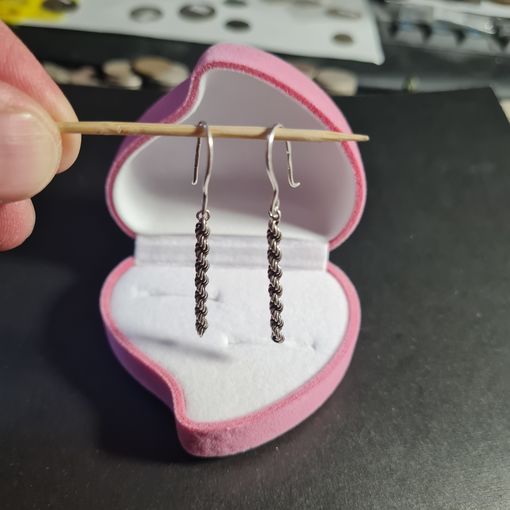 Серьги серебро 875 лот #25, С РУБЛЯ! МНОГО ЛОТОВ С РУБЛЯ БЕЗ МЦ!