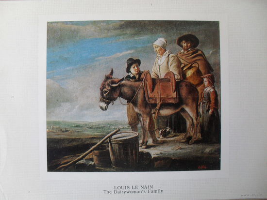 ЧИСТАЯ ОТКРЫТКА. СССР. изд. "АВРОРА". ЛУИ ЛЕНЕН "СЕМЕЙСТВО МОЛОЧНИЦЫ." 1980 г.