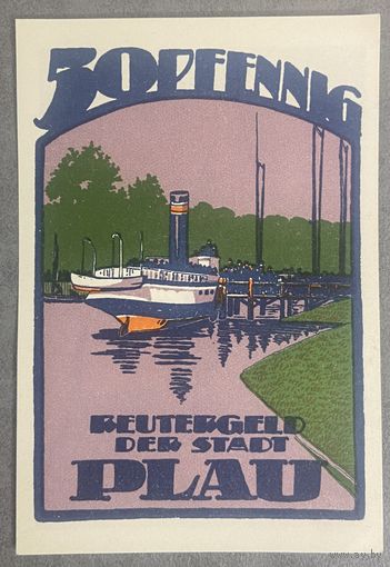 Нотгельд 25 пфеннигов Плау 1922 год. Веймарская республика.