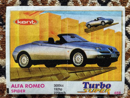 Вкладыш Turbo (Турбо) Super (серия 471-540, Супер), номер 488, Alfa Romeo Spider. #2. Возможен небольшой торг.