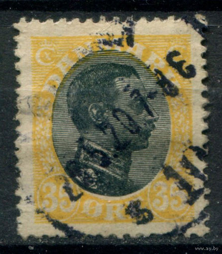 Дания - 1918/20г. - король Кристиан X, 35 О - 1 марка - гашёная [Mi 103]. #3-WB-91-KS-8