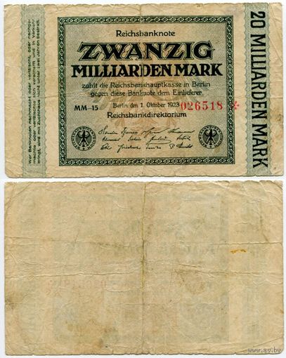 Германия. 20000000000 / 20 000 000 000 марок (образца 1923 года, P118a)