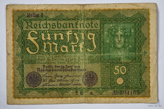 1919 год 50  марок Германия