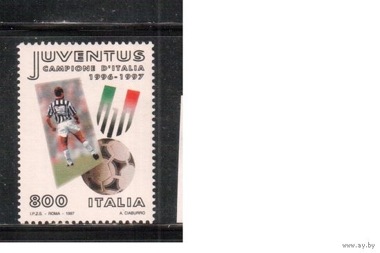 Италия-1997,(Мих.2508)  **  Спорт, Футбол, ФК "Ювентус" (одиночка)