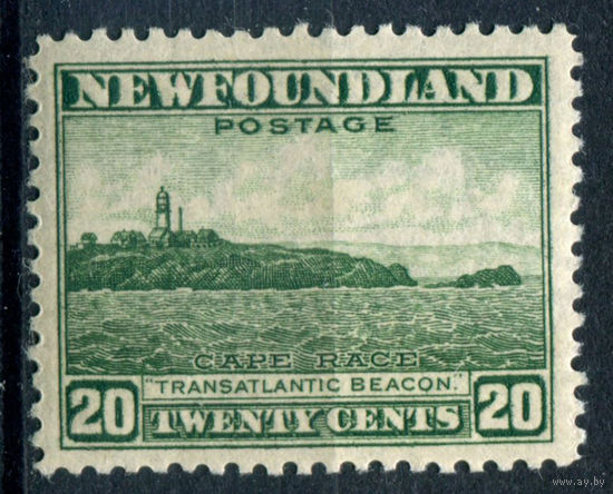 Британские колонии - Ньюфаундленд - 1932/41г. - побережье, перфорация 12 1/2, 20 с - 1 марка - MNH, на клее есть несколько небольших полосок-трещинок [Mi 181 C]. #3-WB-96-A-1