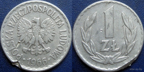Польша. 1 злотый 1966 года.