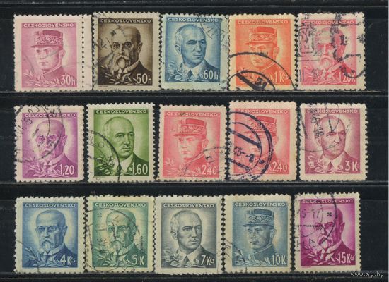 Чехословакия 3-я Респ 1945 Штефаник Масарик Бенеш Стандарт #461-2,464-74