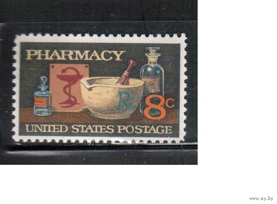 США-1972, (Мих.1089) , **  , Медицина, Фармакология (одиночка)