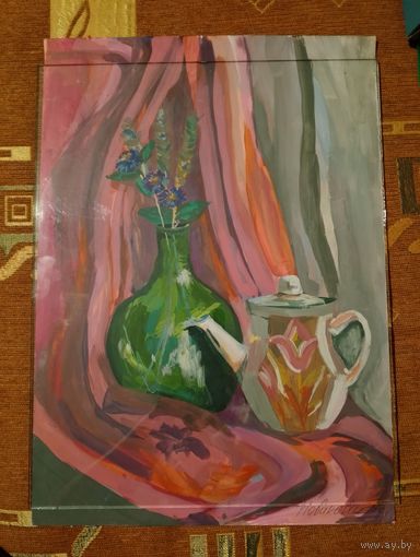 Картина натюрморт с чайником