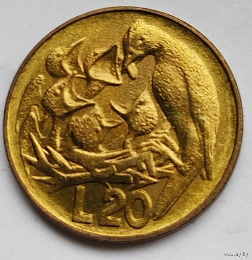 Сан-Марино 20 лир 1975 UNC