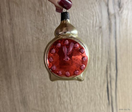 Елочная игрушка часы будильник СССР